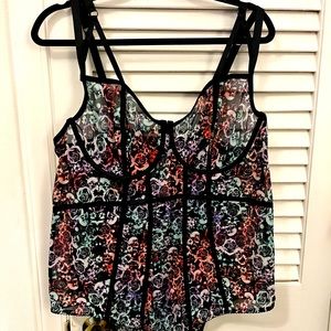 Torrid Skull & Flowers One Piece Lingerie Bodysuit NWT!